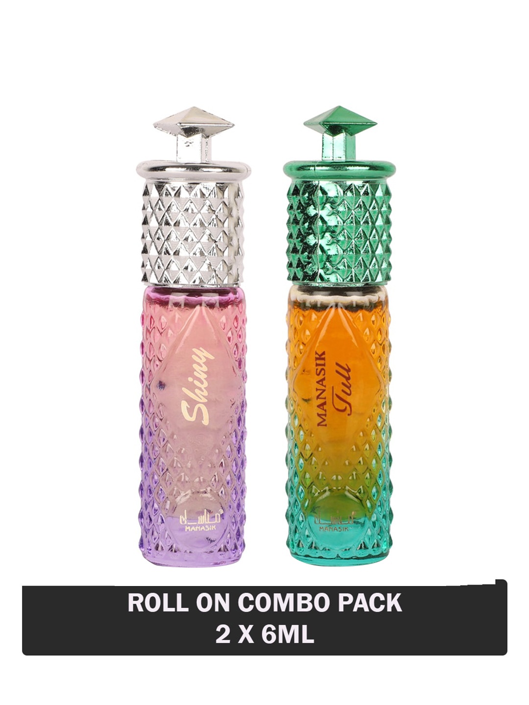 

MANASIK Set of 2 Long Lasting Attars 6 ml each - Shiny Pink & Full