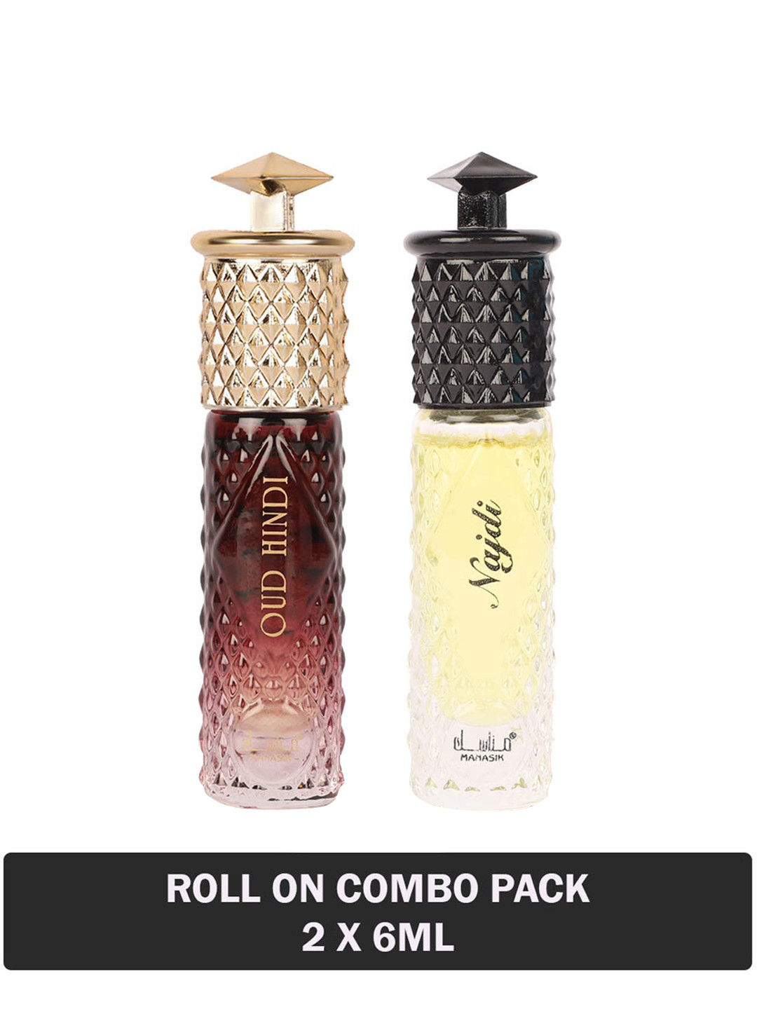 

MANASIK Set Of 2 Long Lasting Attars 6 ml Each - Oud Hindi & Najdi, White