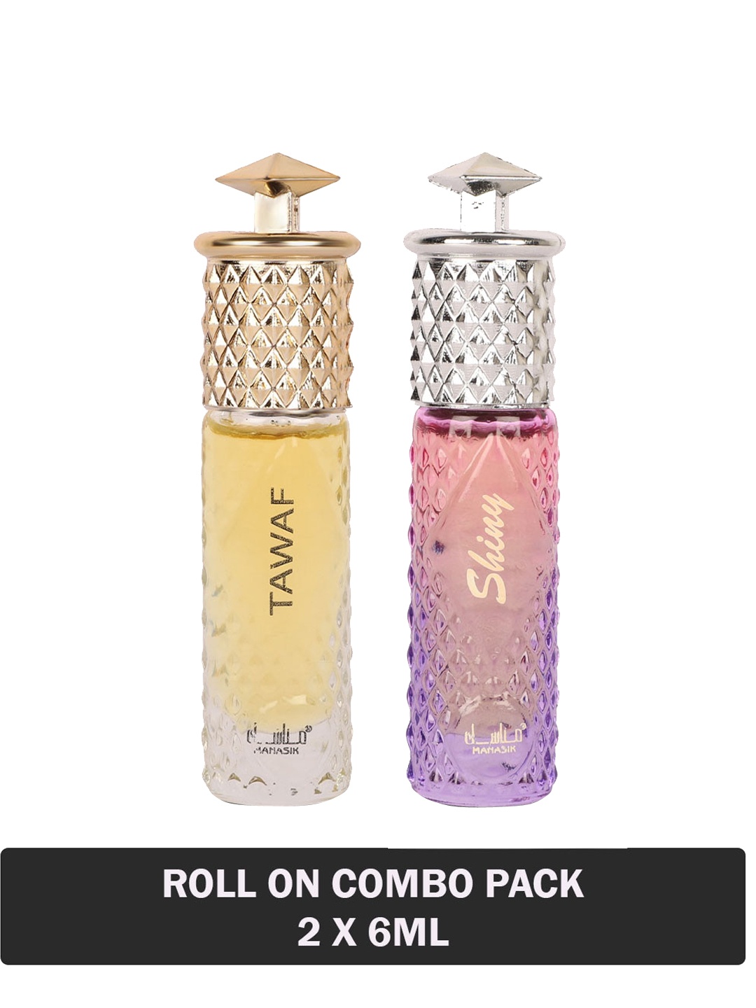 

MANASIK Set Of 2 Long Lasting Attars 6 ml Each - Tawaf & Shiny, Pink