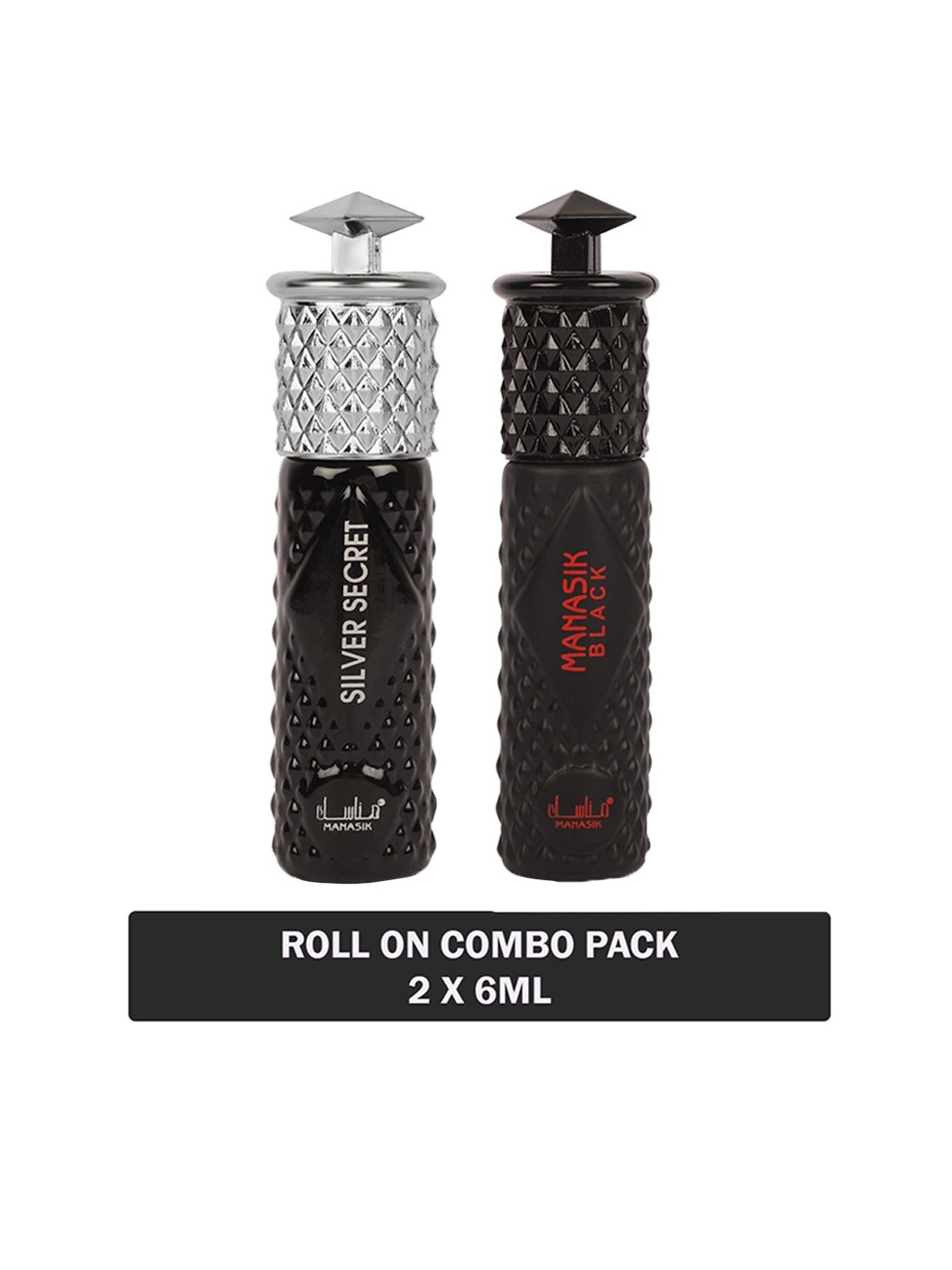 

MANASIK Set Of 2 Long Lasting Attars - 6 ml Each - Silver Secret & Black
