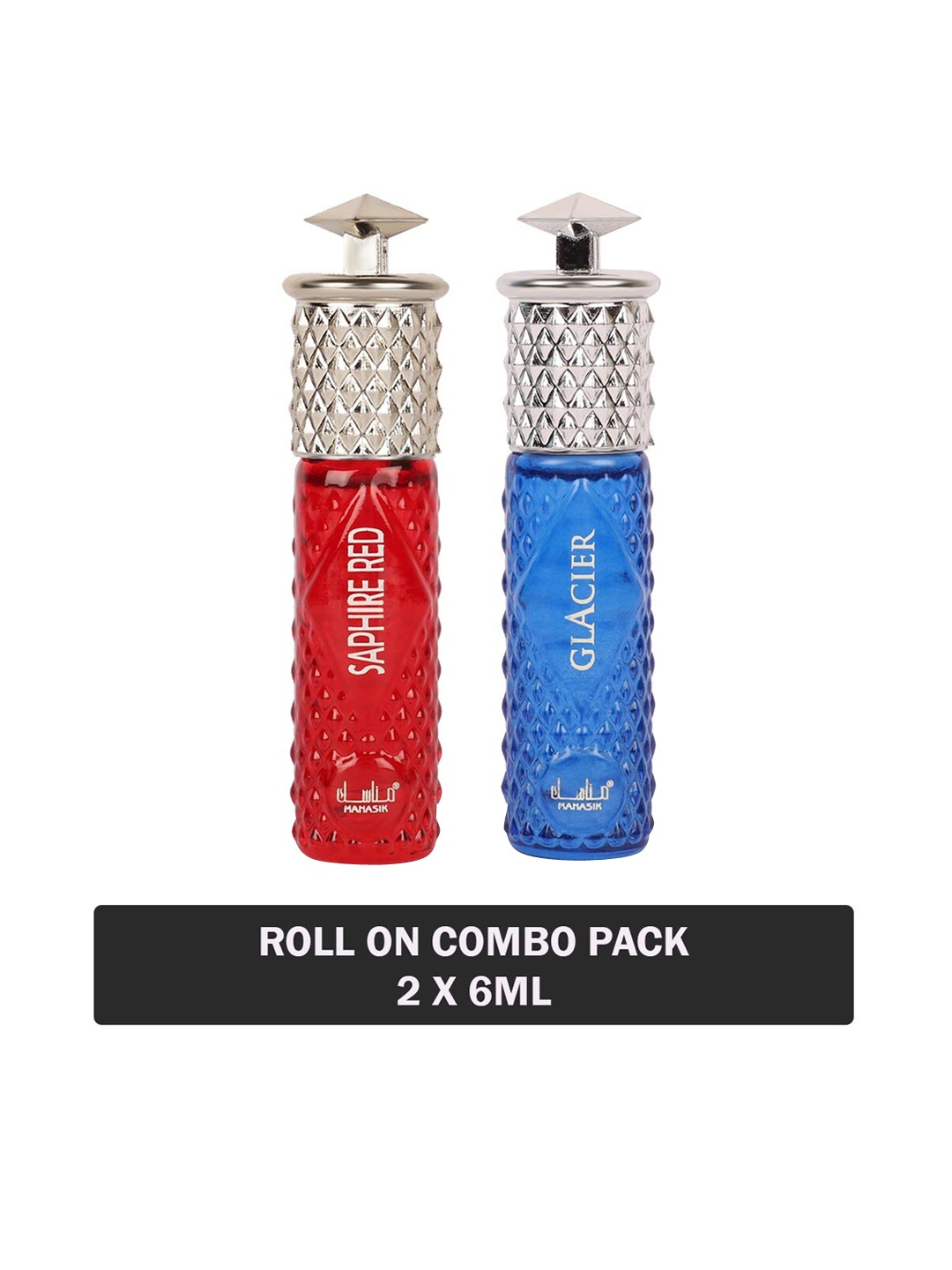 

MANASIK Set of 2 Long Lasting Roll-On Attar 6 ml each - Saphire Red & Glacier