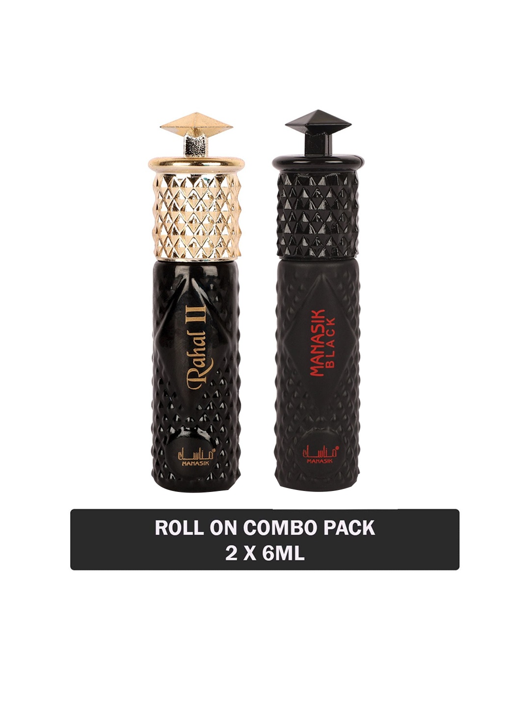 

MANASIK Men Set Of 2 Long Lasting Attars - 6 ml Each - Rahal II & Black