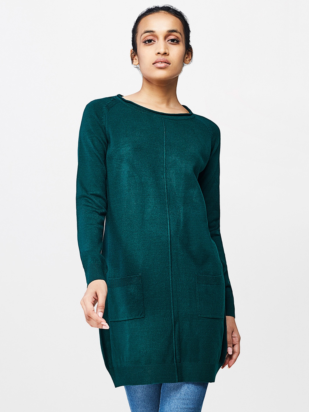 

AND Green Solid Tunic