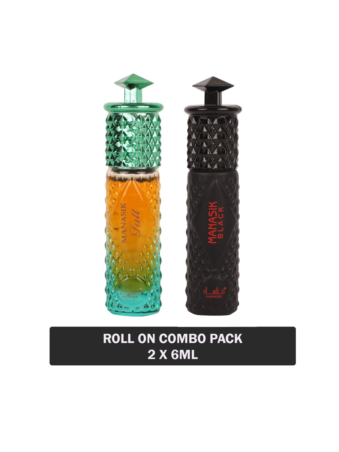 

MANASIK Set Of 2 Long Lasting Attars - 6 ml Each - Black & Full