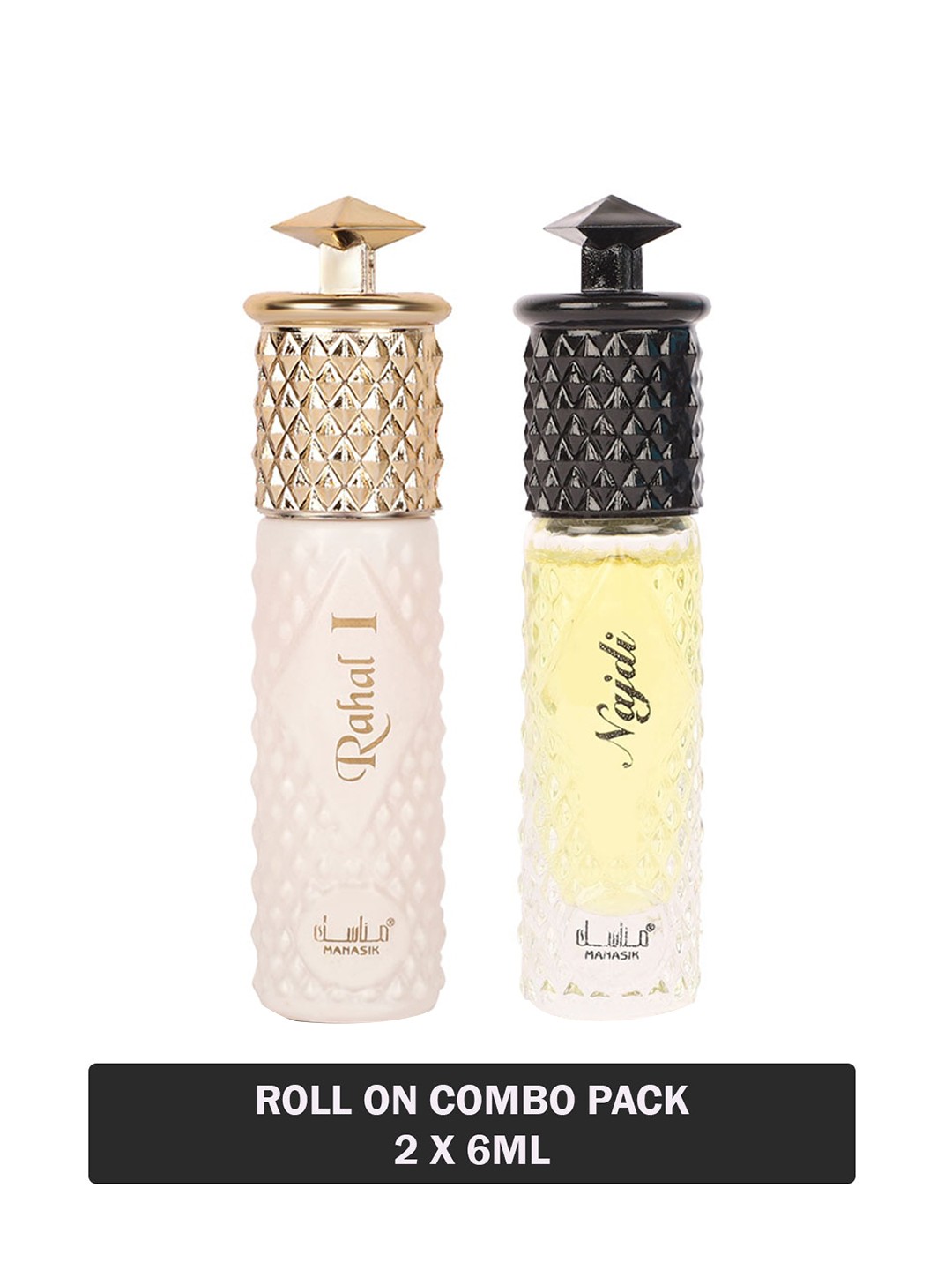 

MANASIK Set Of 2 Long Lasting Attars - 6 ml Each - Rahal I & Najdi, White