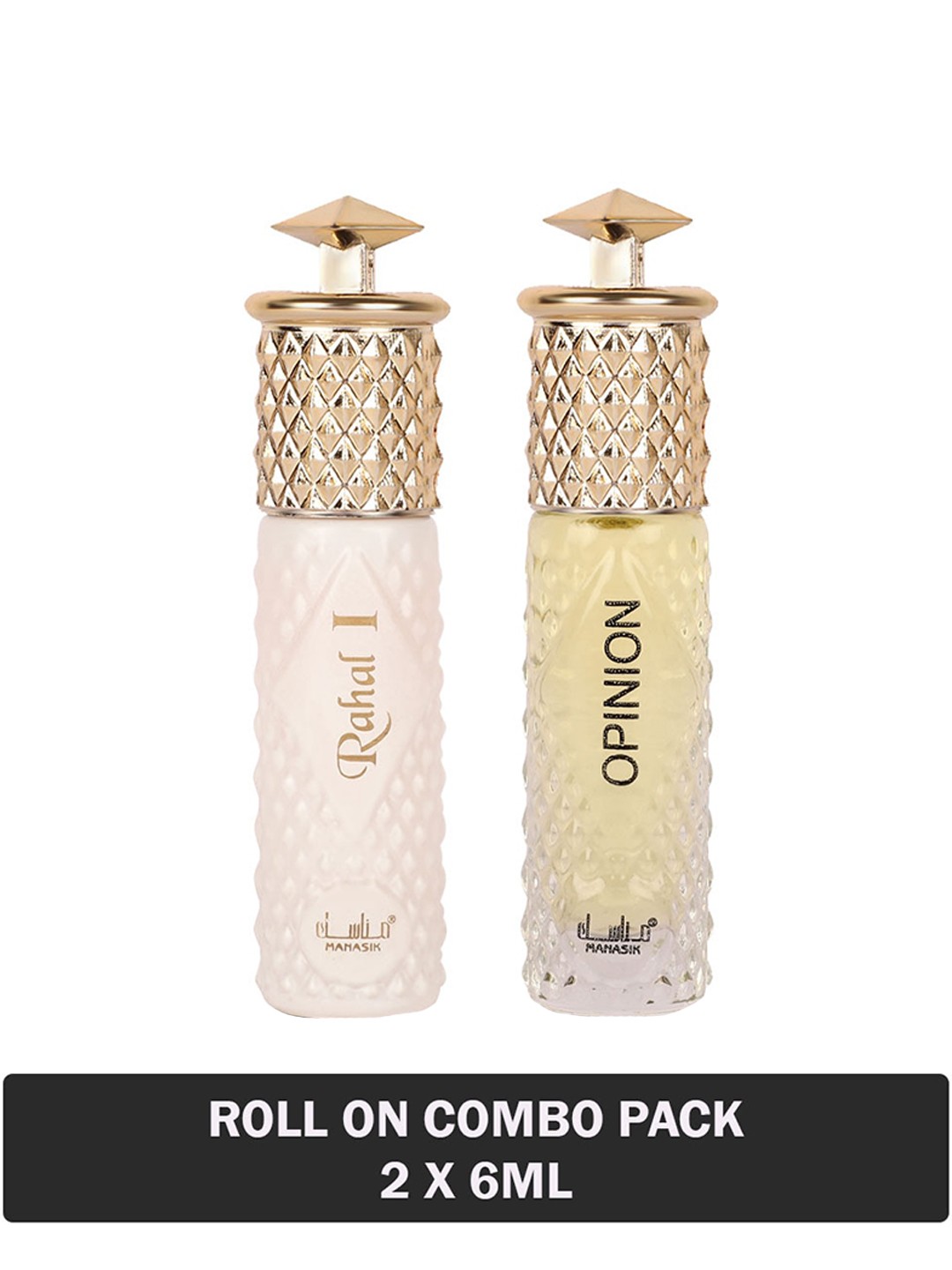 

MANASIK Set of 2 Long Lasting Roll-On Attar 6 ml each - Rahal I & Opinion, White