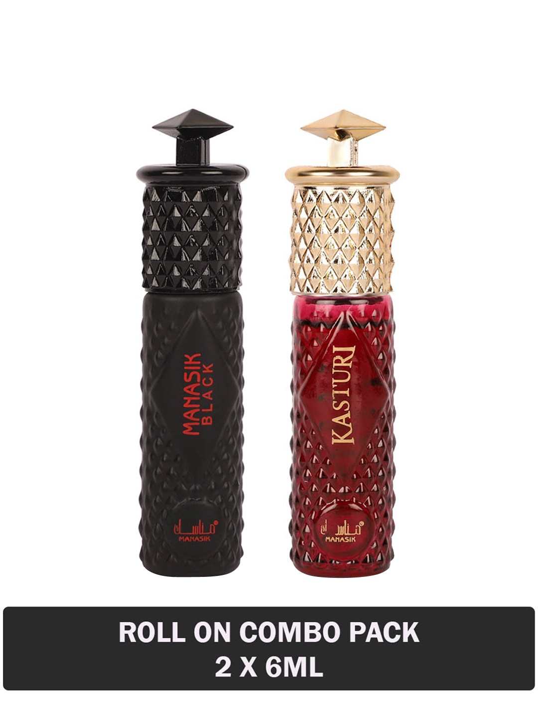 

MANASIK Set Of 2 Long Lasting Attars - 6 ml Each - Black & Kasturi