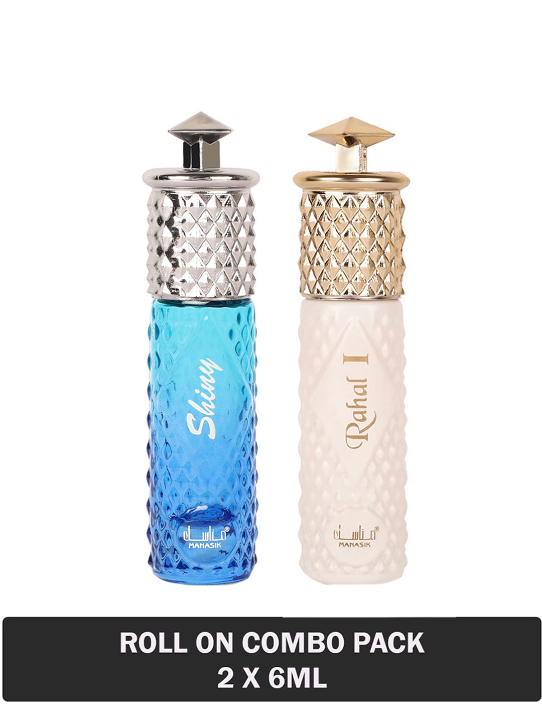 

MANASIK Set Of 2 Long Lasting Attars - 6 ml Each - Shiny Blue & Rahal I