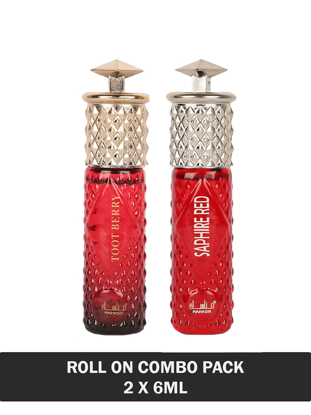 

MANASIK Set of 2 Long Lasting Roll-On Attar 6 ml each - Toot Berry & Saphire Red