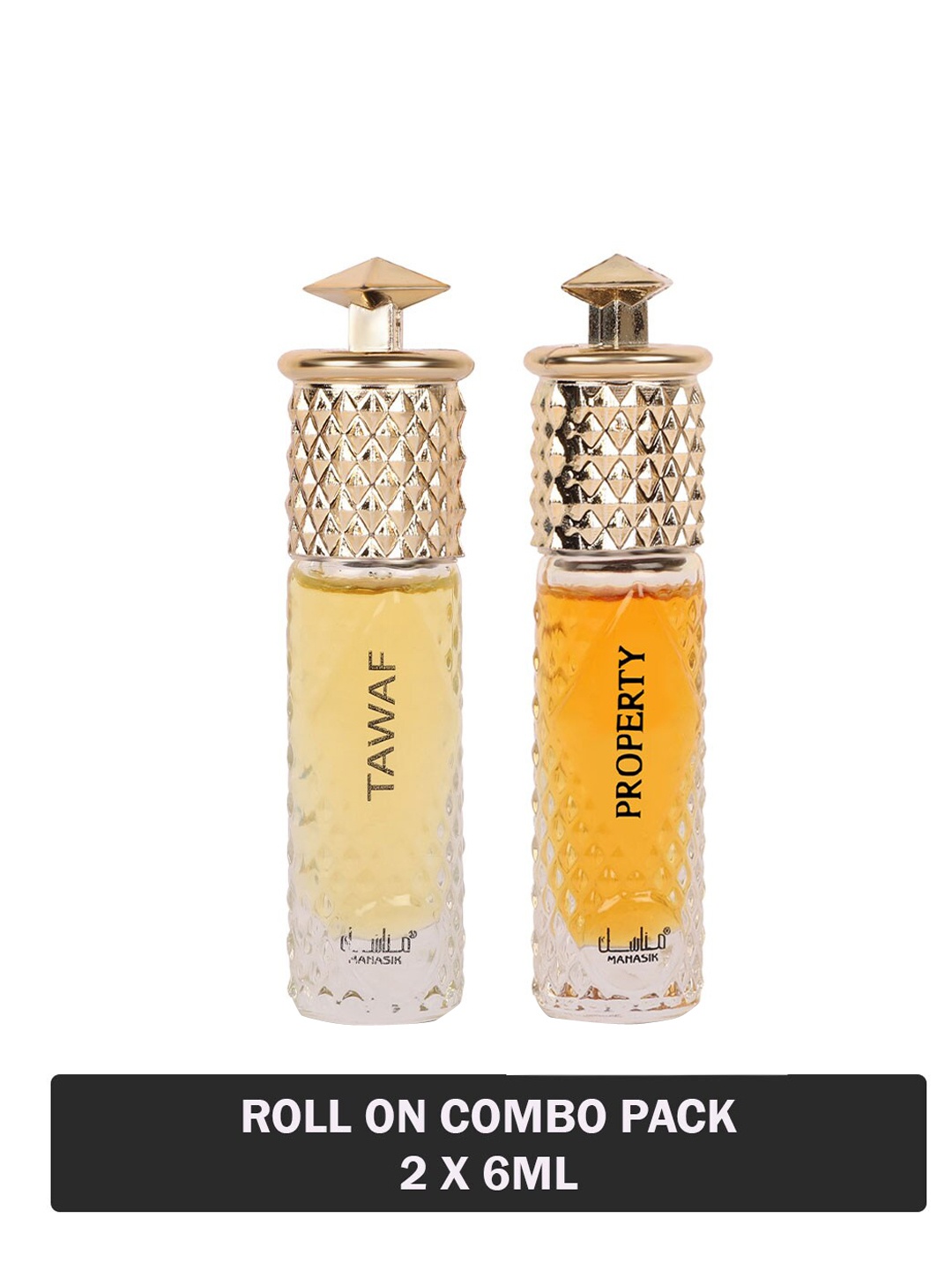 

MANASIK Set of 2 Long Lasting Roll-On Attar 6 ml each - Tawaf & Property, Yellow