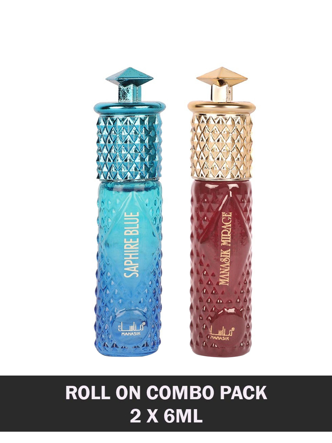 

MANASIK Set Of 2 Long Lasting Attars 6ml Each - Saphire Blue & Mirage