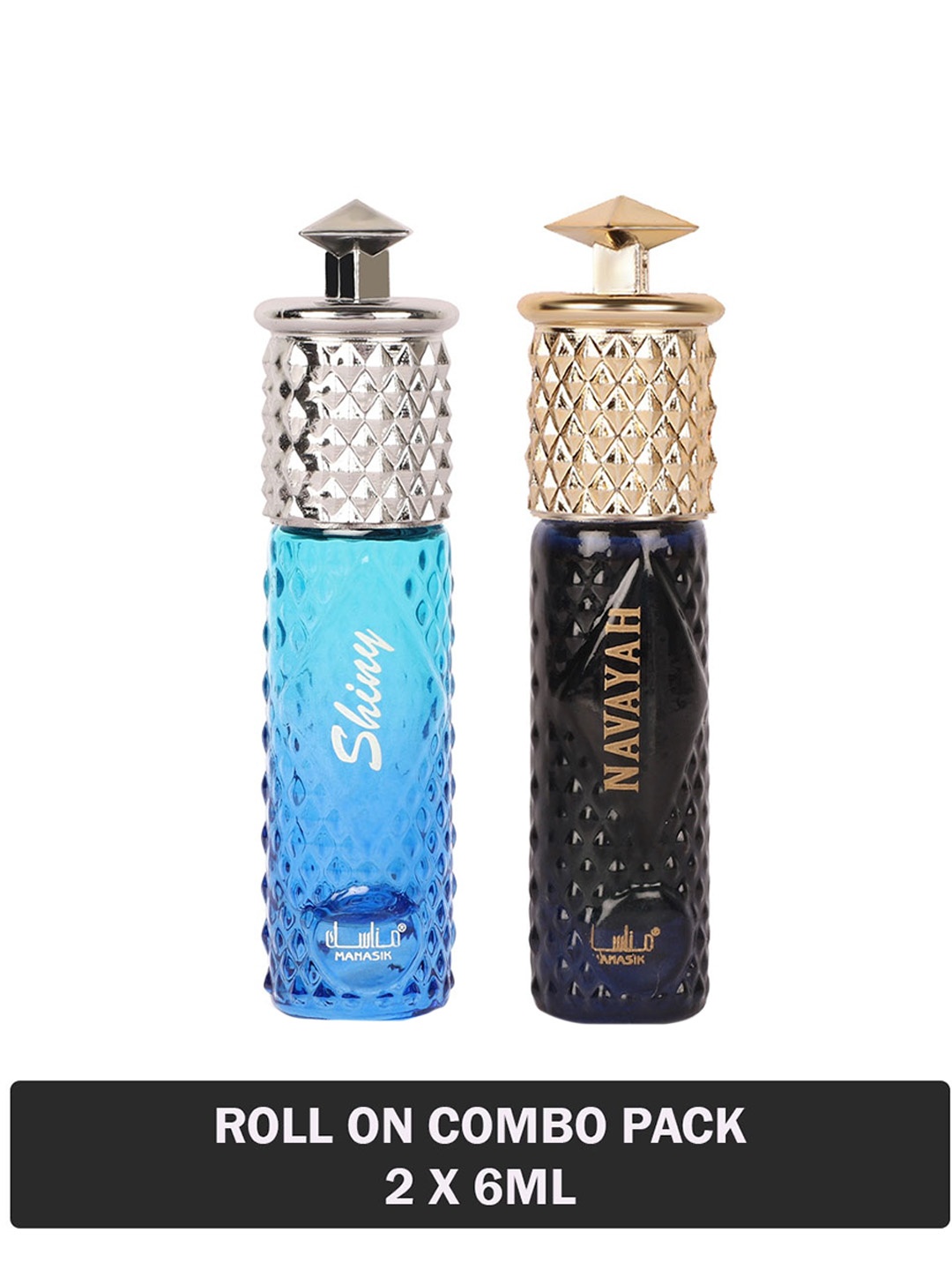 

MANASIK Set Of 2 Long Lasting Attars - 6 ml Each - Shiny Blue & Navayah