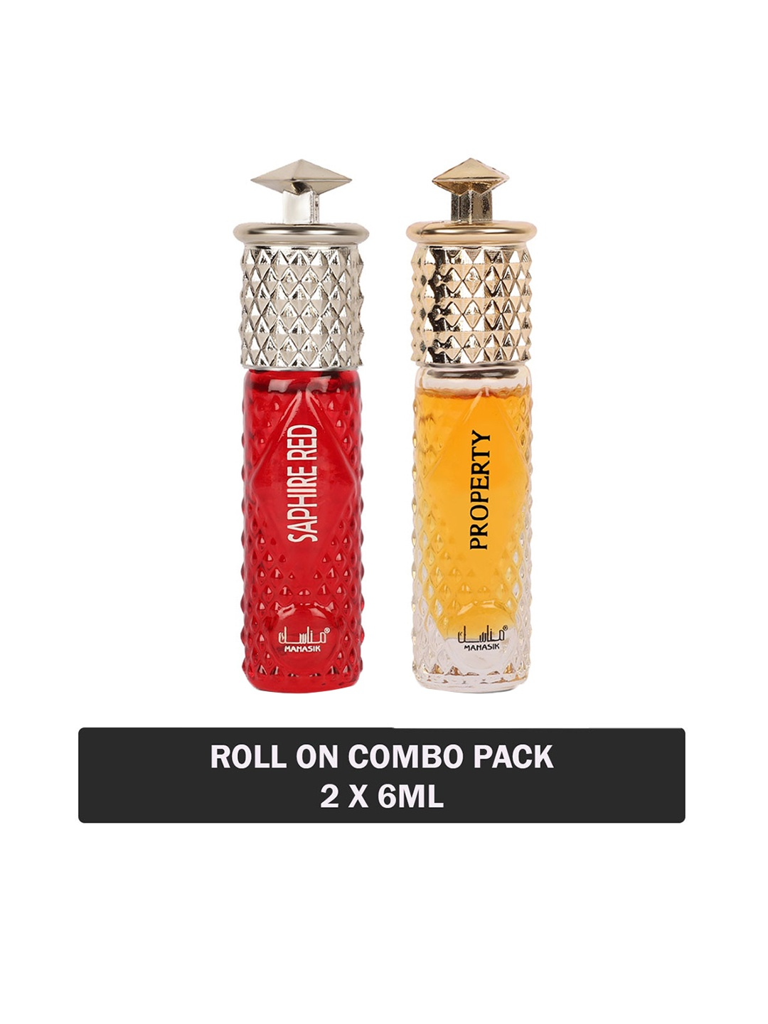 

MANASIK Set of 2 Long Lasting Roll-On Attar 6 ml each - Saphire Red & Property