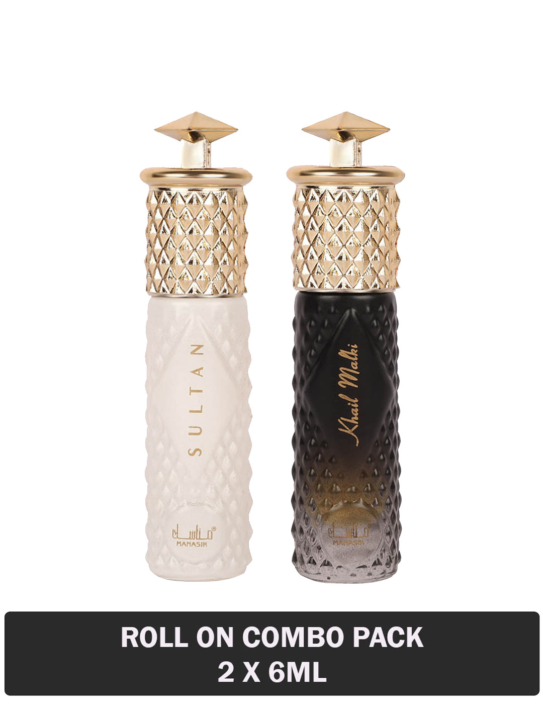 

MANASIK Set Of 2 Long Lasting Attars - 6 ml Each - Sultan & Khail Malki, White