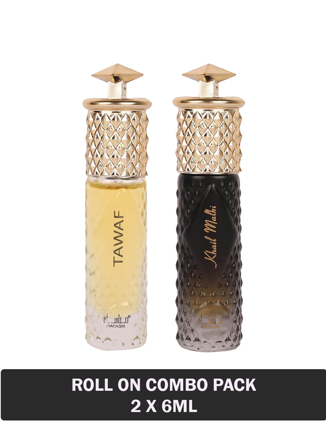

MANASIK Set Of 2 Long Lasting Attars - 6 ml Each - Tawaf & Khail Malki, White