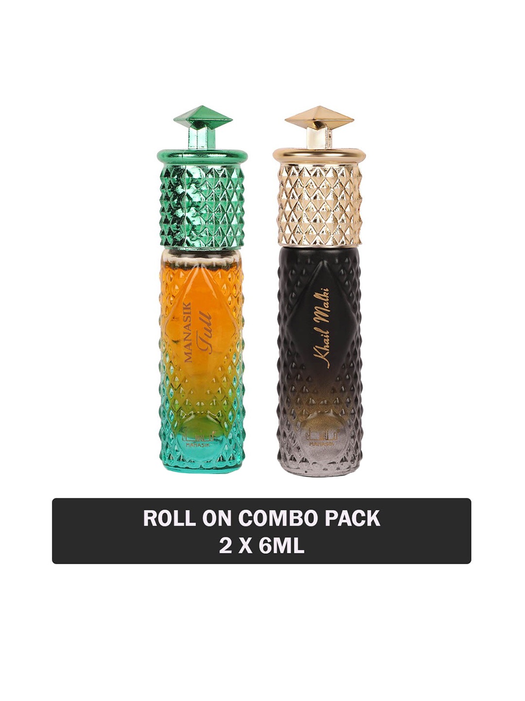 

MANASIK Set Of 2 Long Lasting Attars - 6 ml Each - Full & Khail Malki, Black