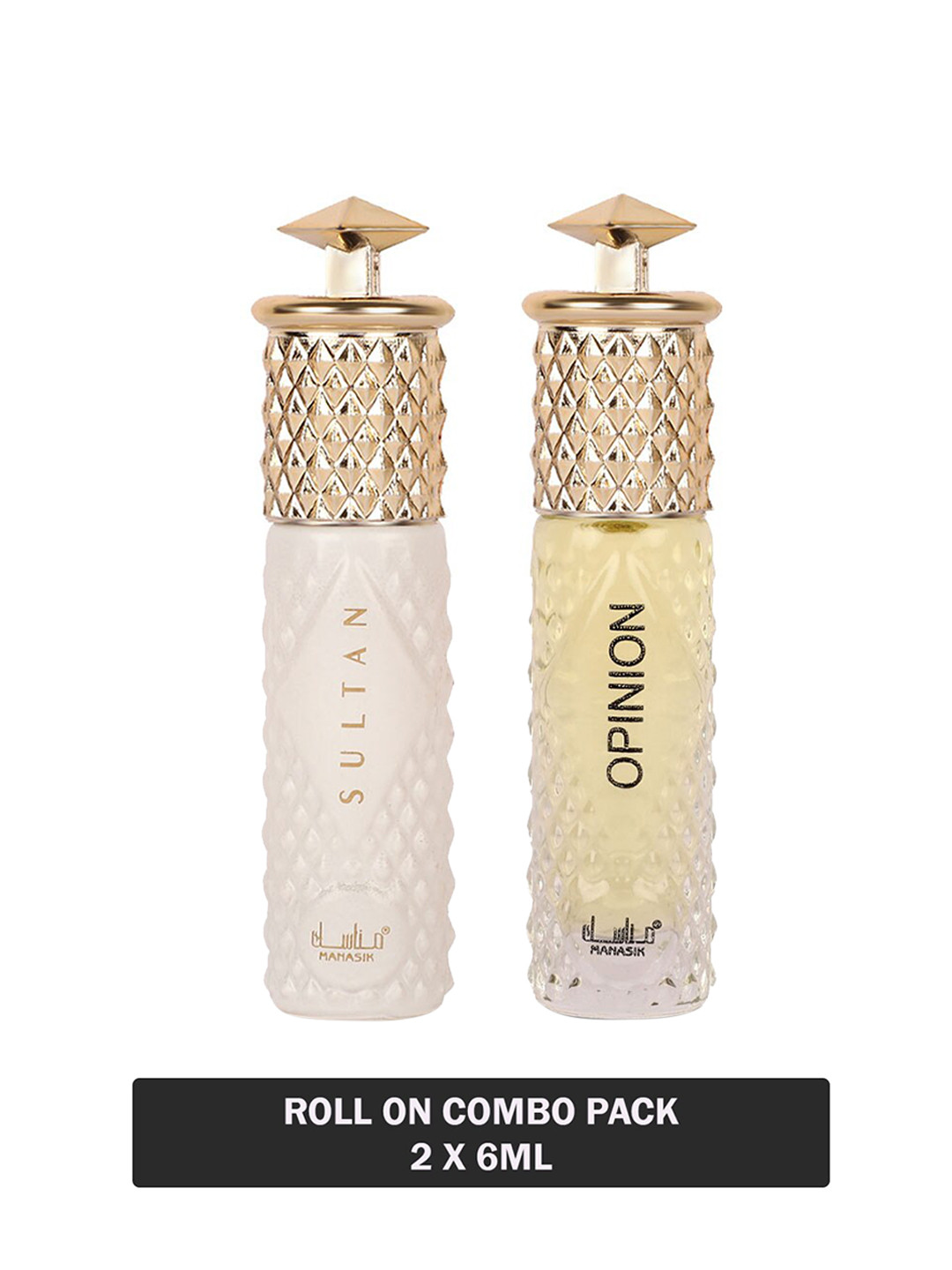 

MANASIK Set Of 2 Long Lasting Attars - 6 ml Each - Sultan & Opinion, White