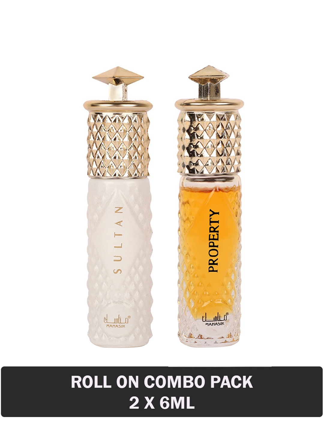 

MANASIK Set Of 2 Long Lasting Attars - 6 ml Each - Sultan & Property, White