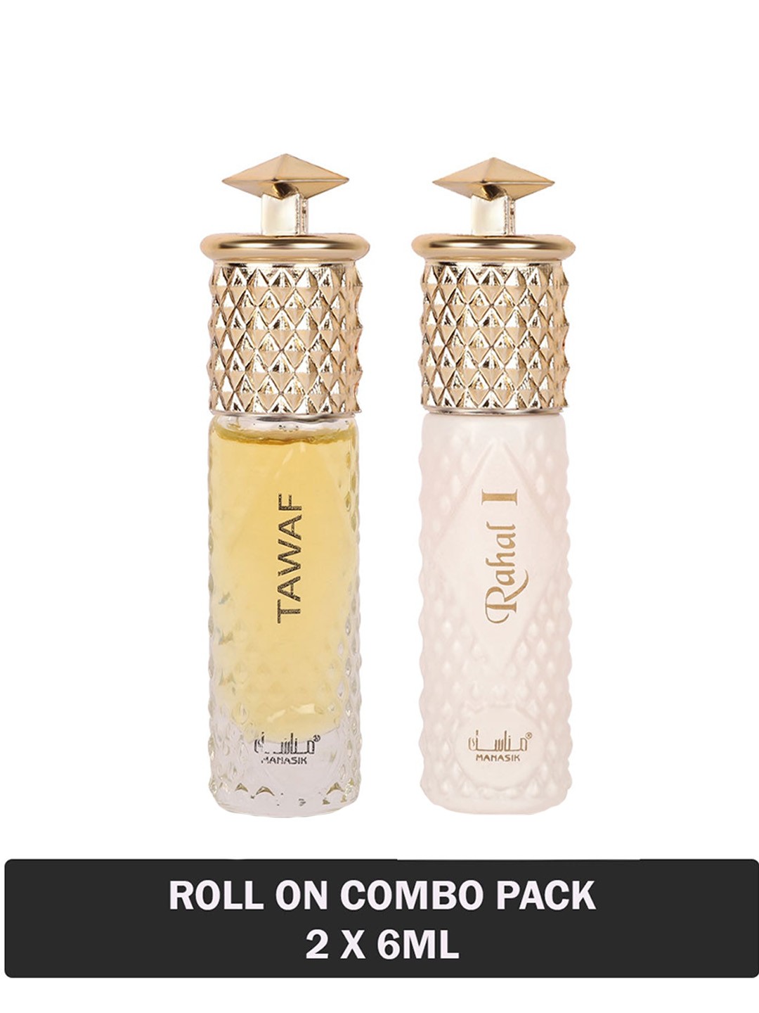 

MANASIK Set Of 2 Long Lasting Attars - 6 ml Each - Tawaf & Rahal I, White