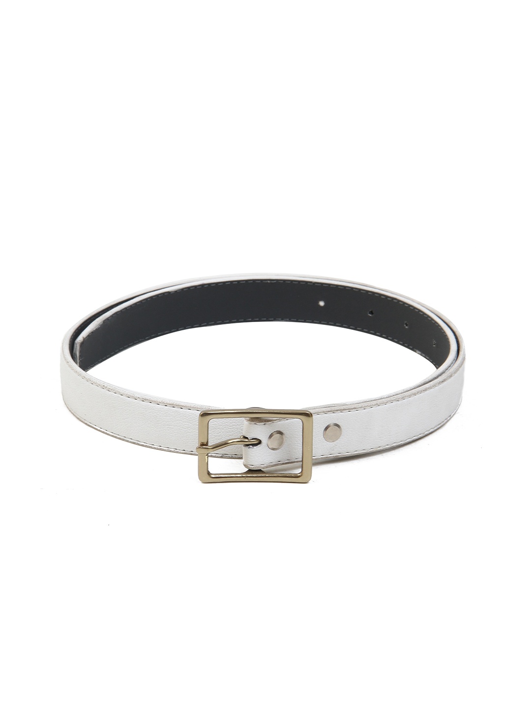 

Calvadoss Women Synthetic Leather Belt, White