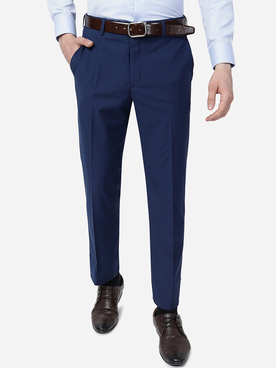 

Greenfibre Men Mid-Rise Formal Trousers, Grey