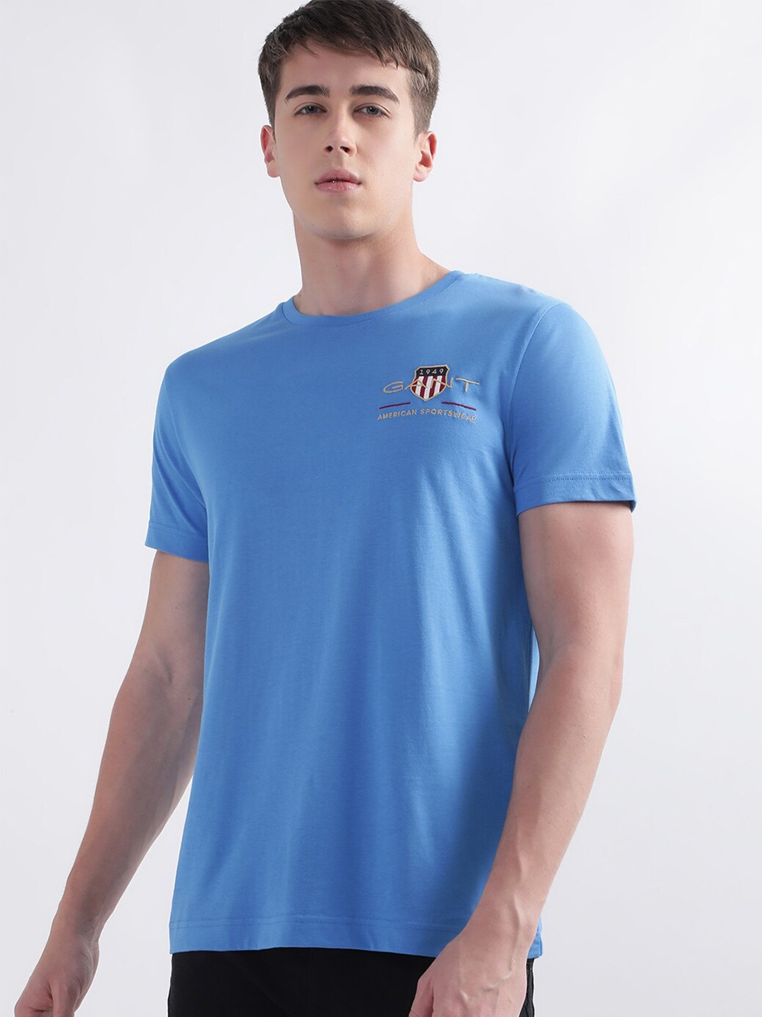 

GANT Round Neck Cotton T-shirt, Blue