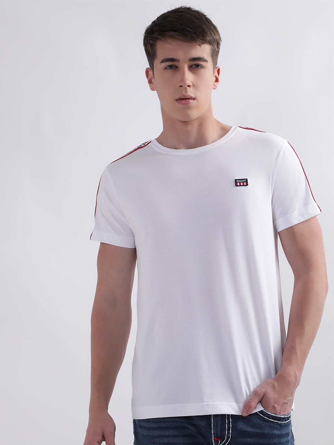 

GANT Round Neck Cotton T-shirt, White