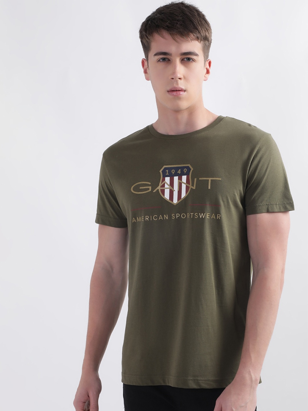 

GANT D2. Archive Shield Printed Cotton T-shirt, Olive