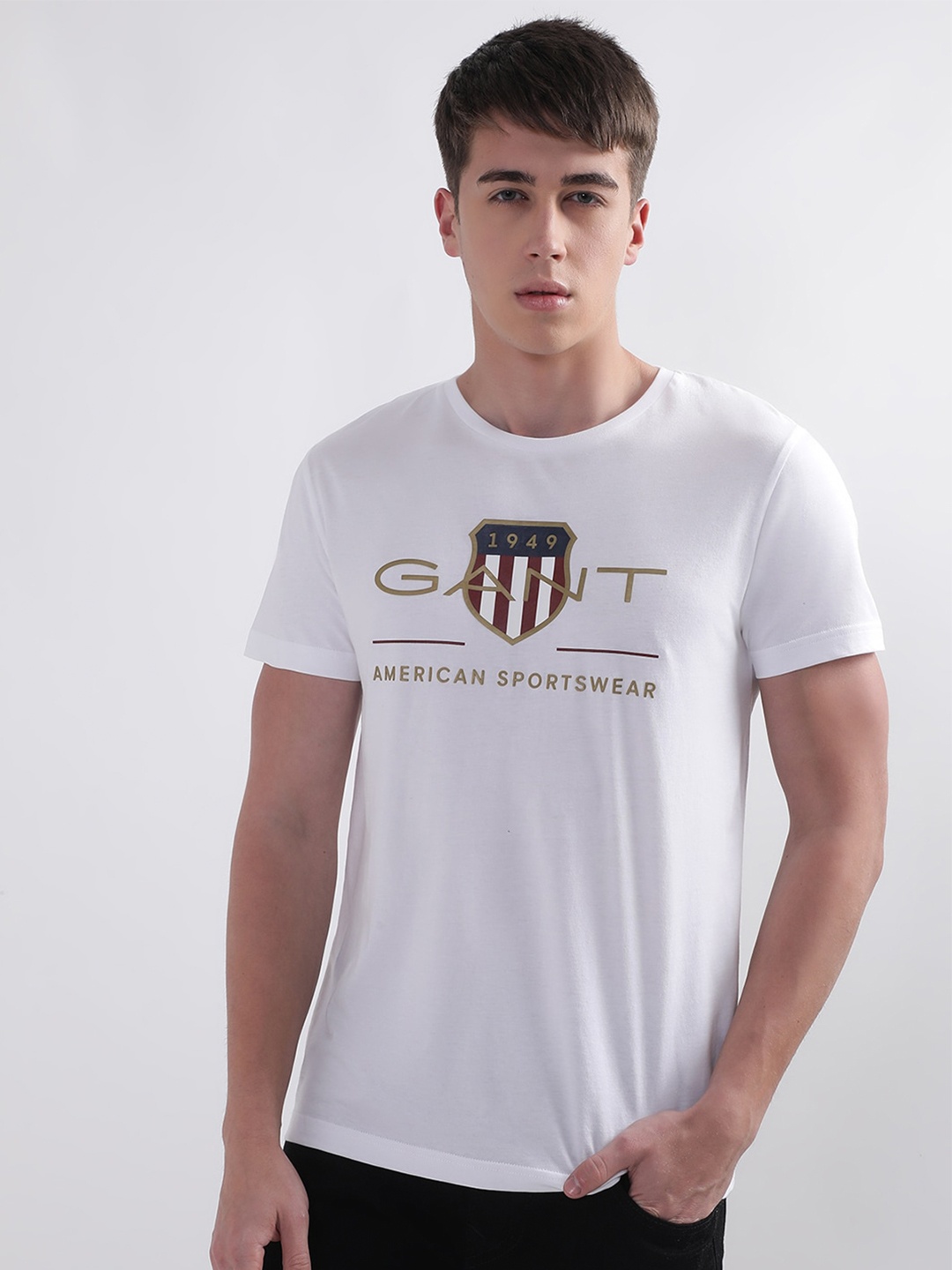 

GANT D2. Archive Shield Printed Cotton T-shirt, White