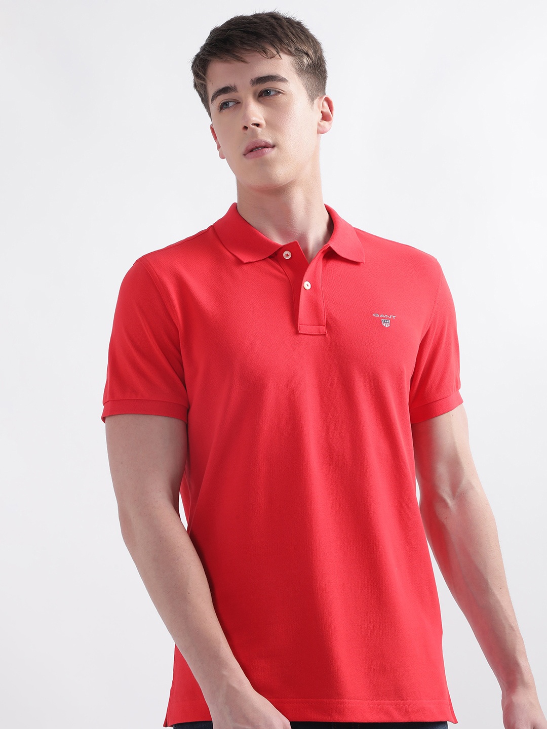 

GANT Original Pique Rugger Polo Collar Cotton T-shirt, Red