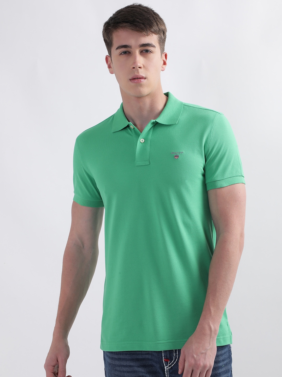 

GANT Original Polo Collar Slim Fit Pique Rugger T-shirt, Green