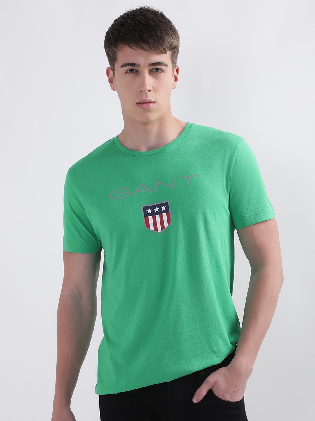 

GANT Shield Printed Cotton T-shirt, Green