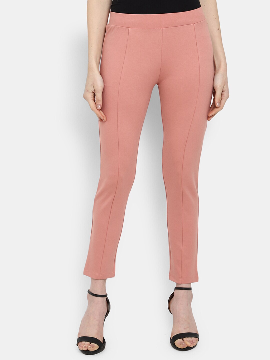 

V-Mart Women Mid-Rise Slim Fit Cotton Jeggings, Peach