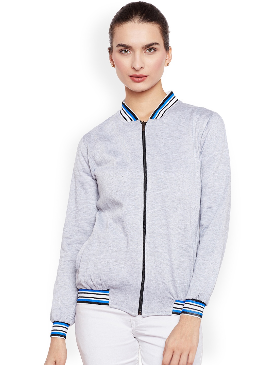 

Belle Fille Women Grey Melange Solid Lightweight Tailored Jacket