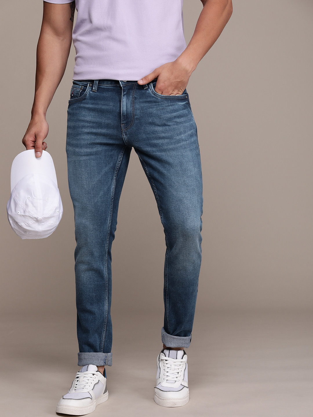 

Nautica Men Slim Fit Light Fade Stretchable Jeans, Blue