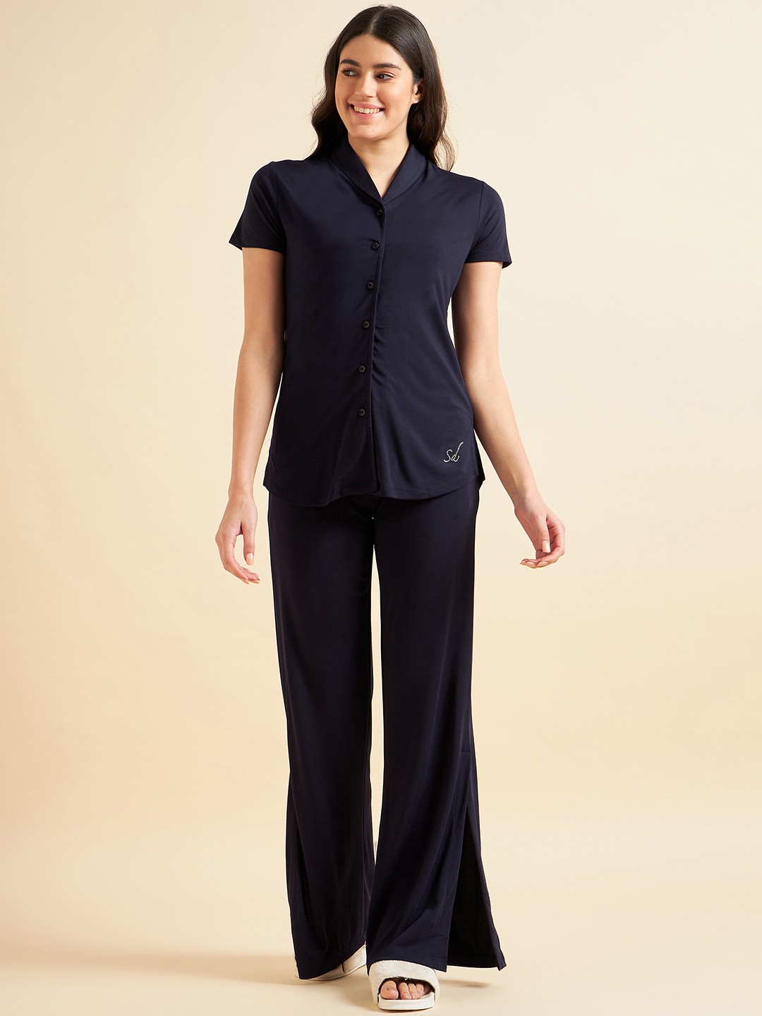 

Sweet Dreams Women Navy Blue Night suit