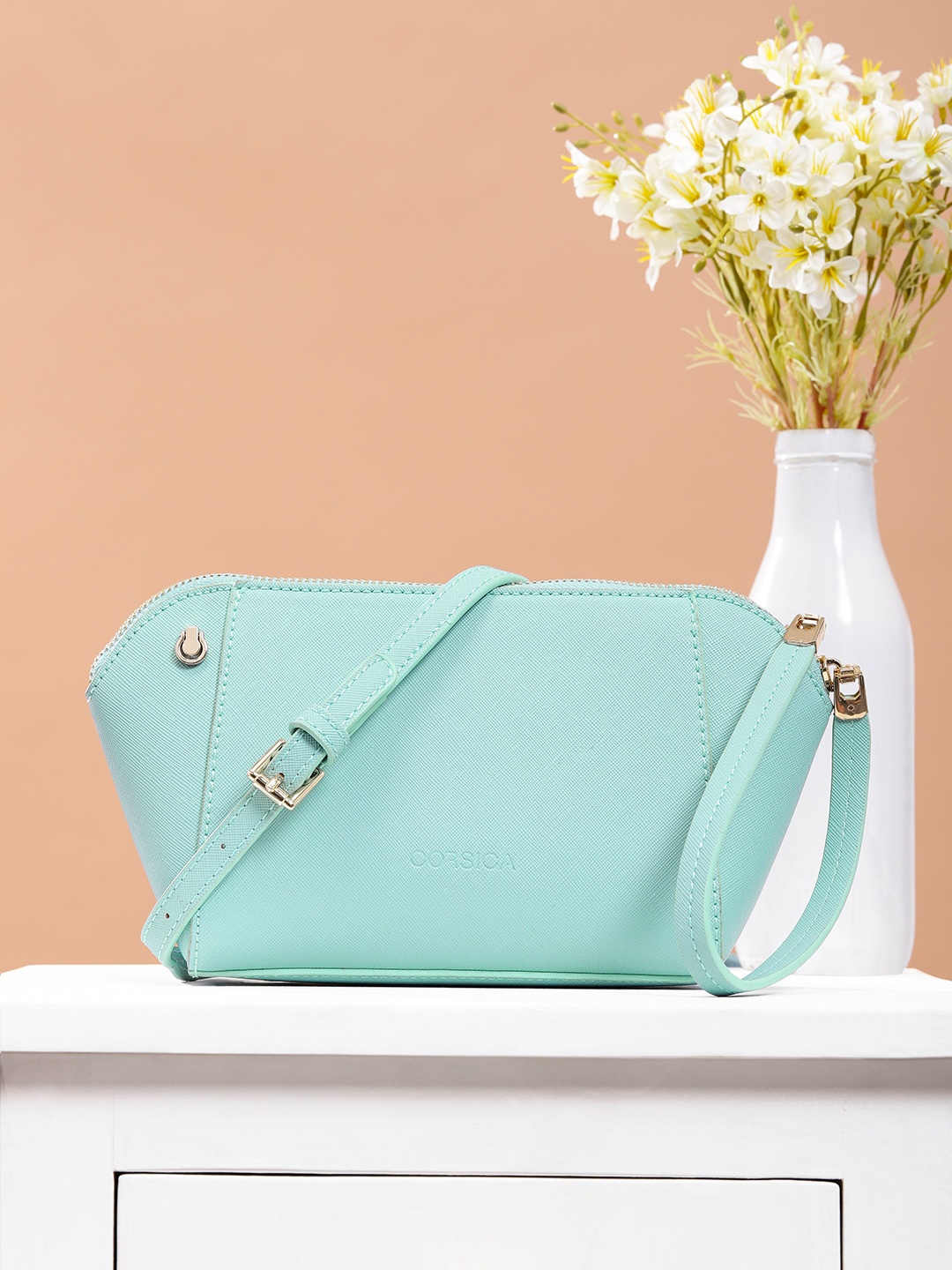 

CORSICA Blue Solid Sling Bag