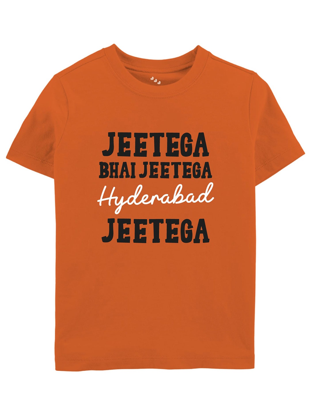 

Zeezeezoo Kids Jeetega Hyderabad SRH IPL Printed Pure Cotton T-shirt, Orange