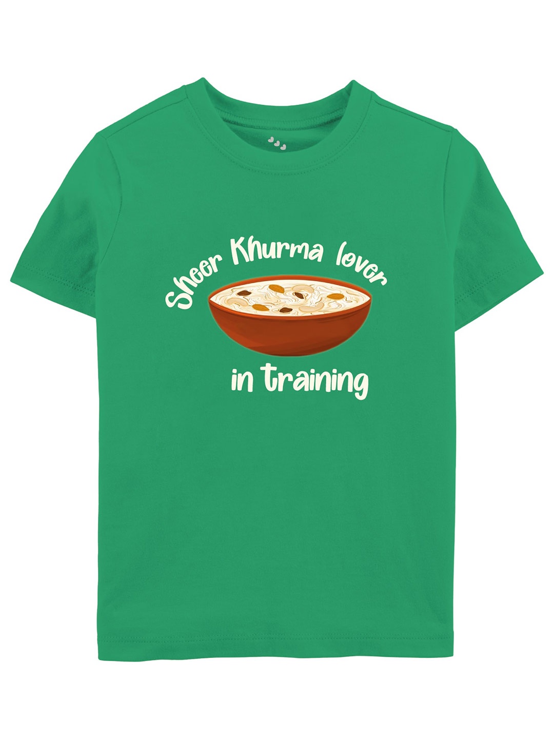 

Zeezeezoo Kids Sheer Khurma Lover in Training Pure Cotton T-shirt, Green