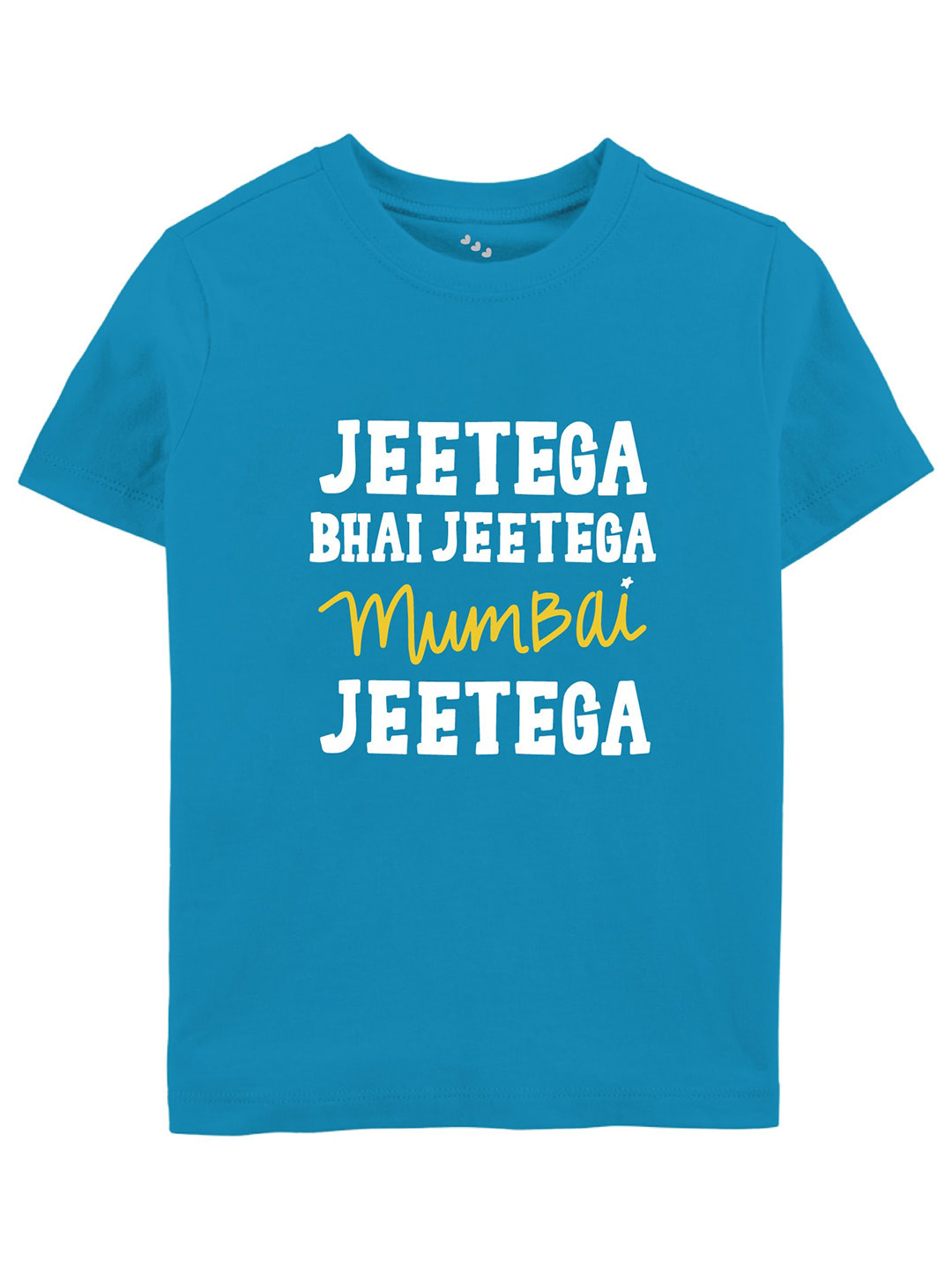 

Zeezeezoo Kids Jeetega Mumbai MI IPL Printed Pure Cotton T-shirt, Blue