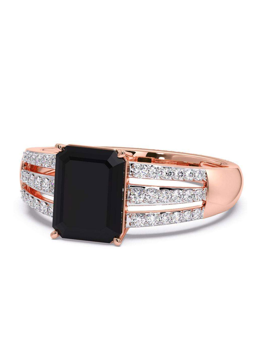 

CANDERE A KALYAN JEWELLERS COMPANY Men Diamond-Studded 18KT Rose Gold Ring - 4.79 gm