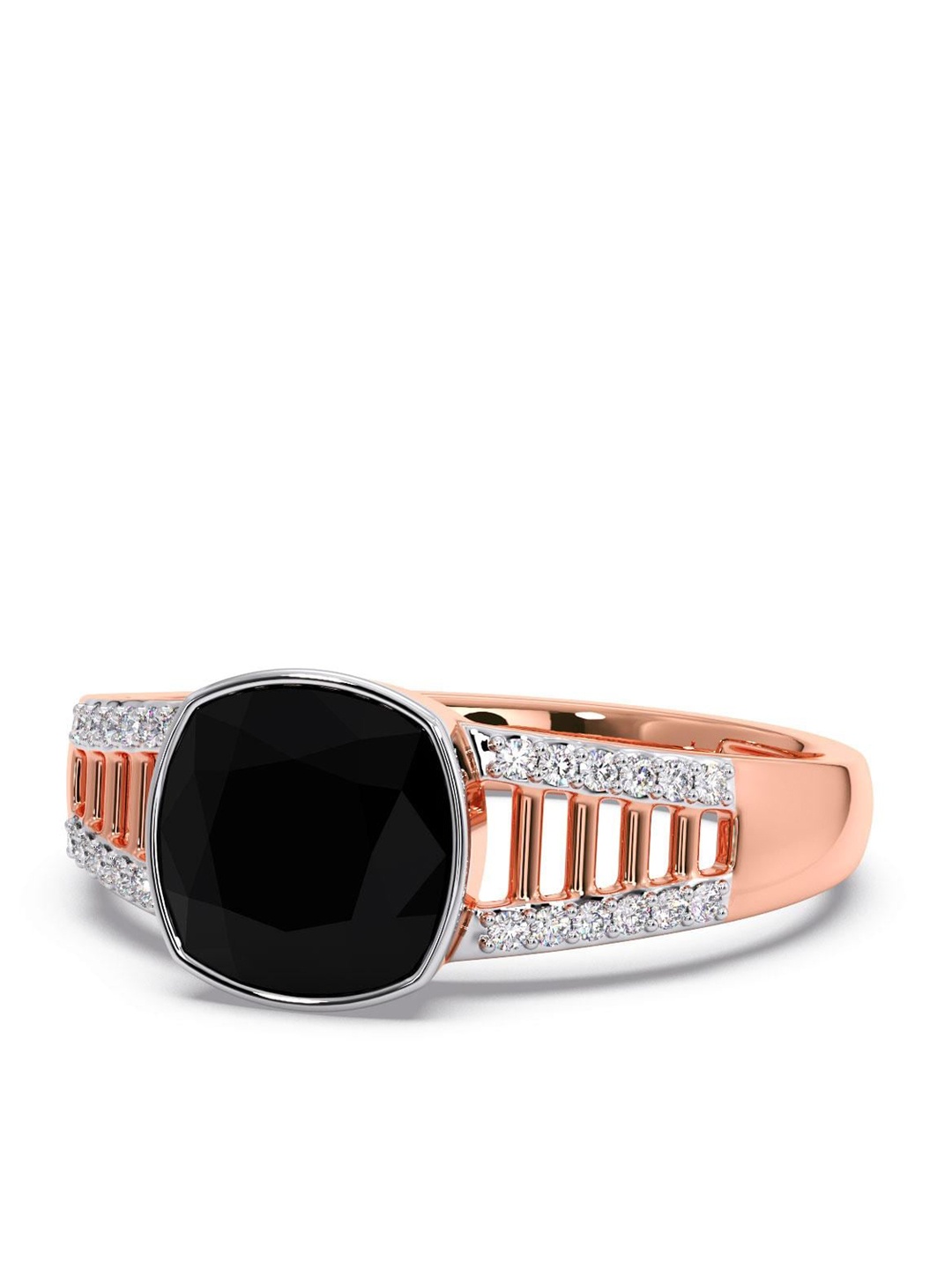 

CANDERE A KALYAN JEWELLERS COMPANY Men Diamond-Studded 14KT Rose Gold Ring - 3.82 gm
