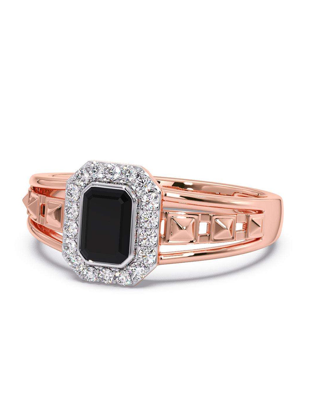 

CANDERE A KALYAN JEWELLERS COMPANY Men Diamond-Studded 14KT Rose Gold Ring - 5.03 gm