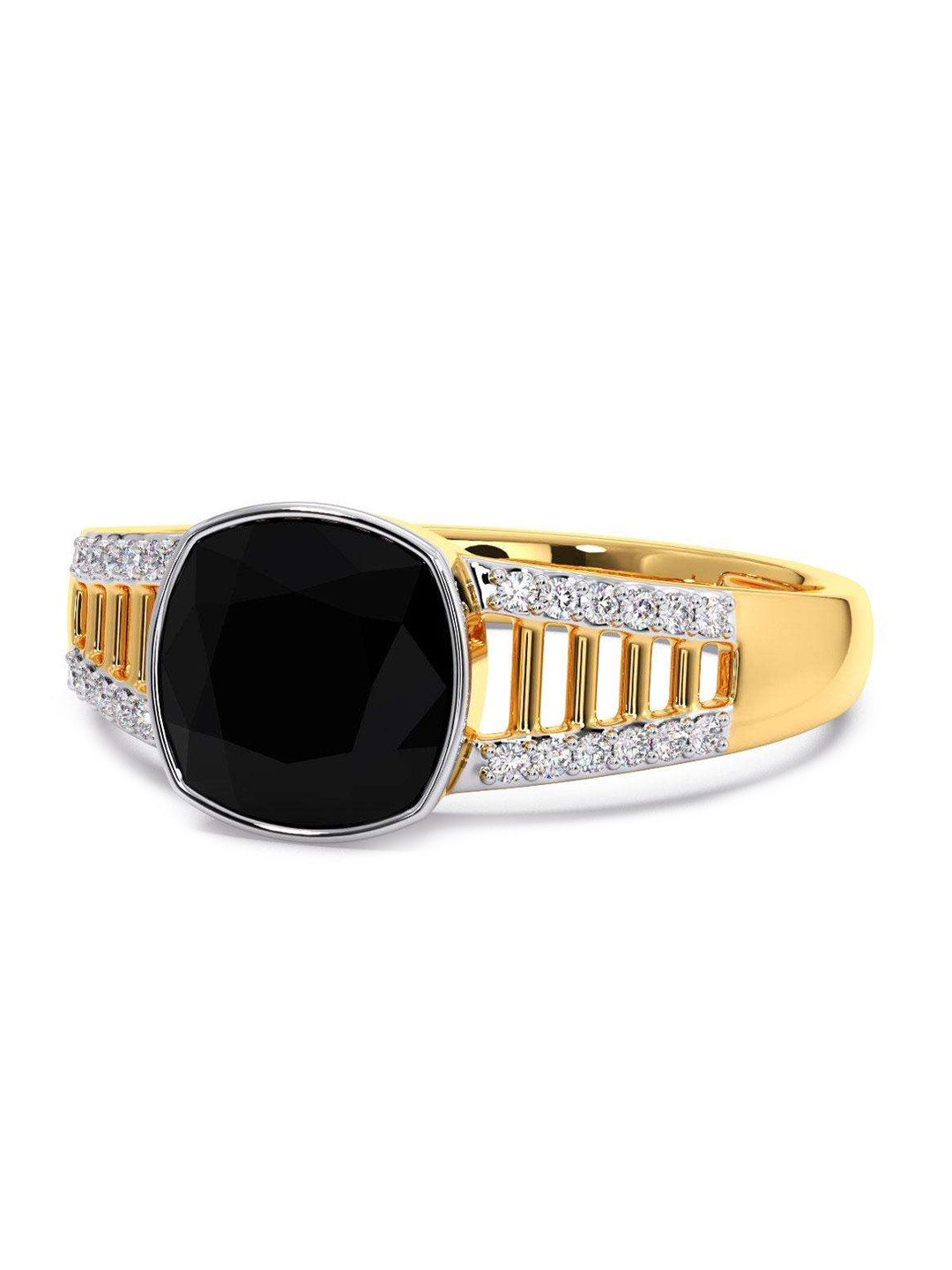 

CANDERE A KALYAN JEWELLERS COMPANY Men Diamond-Studded 14KT Gold Ring - 3.45 gm