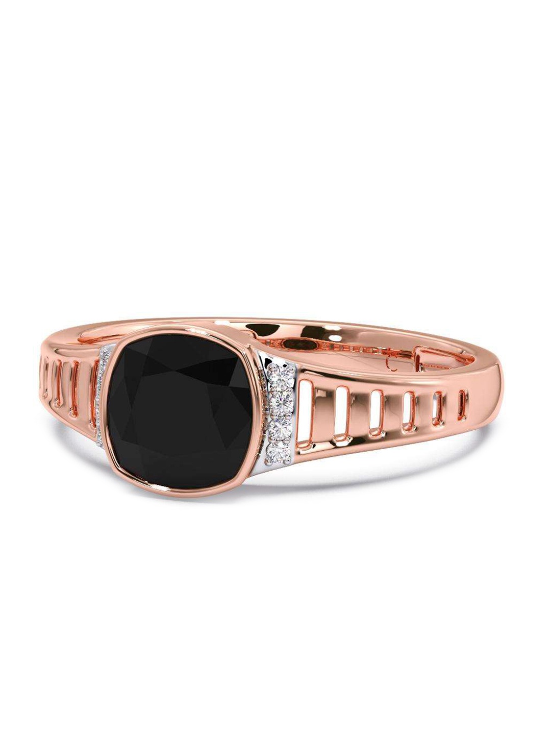 

CANDERE A KALYAN JEWELLERS COMPANY Men 14KT Rose Gold Diamond Finger Ring-3.64 g