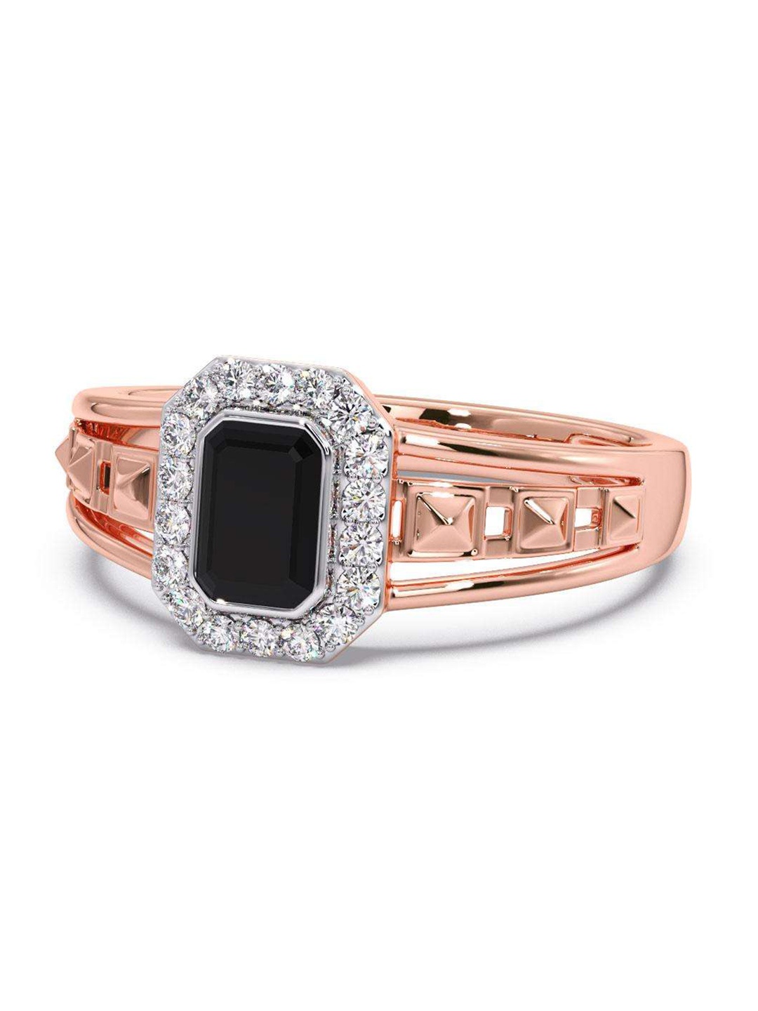 

CANDERE A KALYAN JEWELLERS COMPANY Men Diamond-Studded 18KT Rose Gold Ring - 5.38 gm