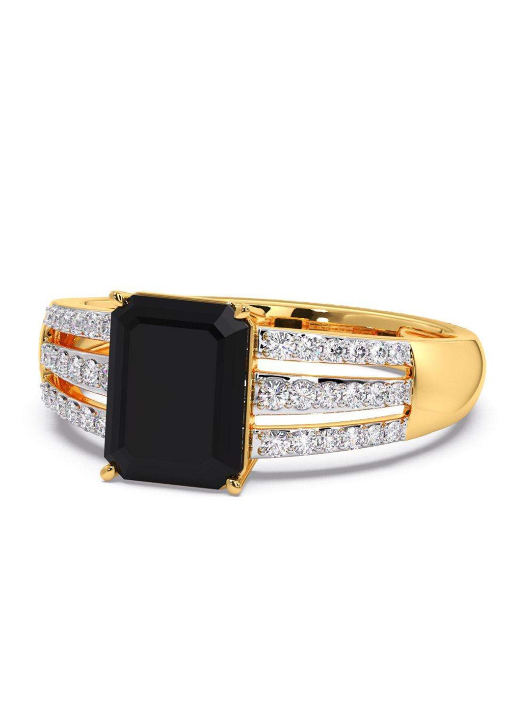 

CANDERE A KALYAN JEWELLERS COMPANY Men Diamond-Studded 14KT Gold Ring - 4.58 gm