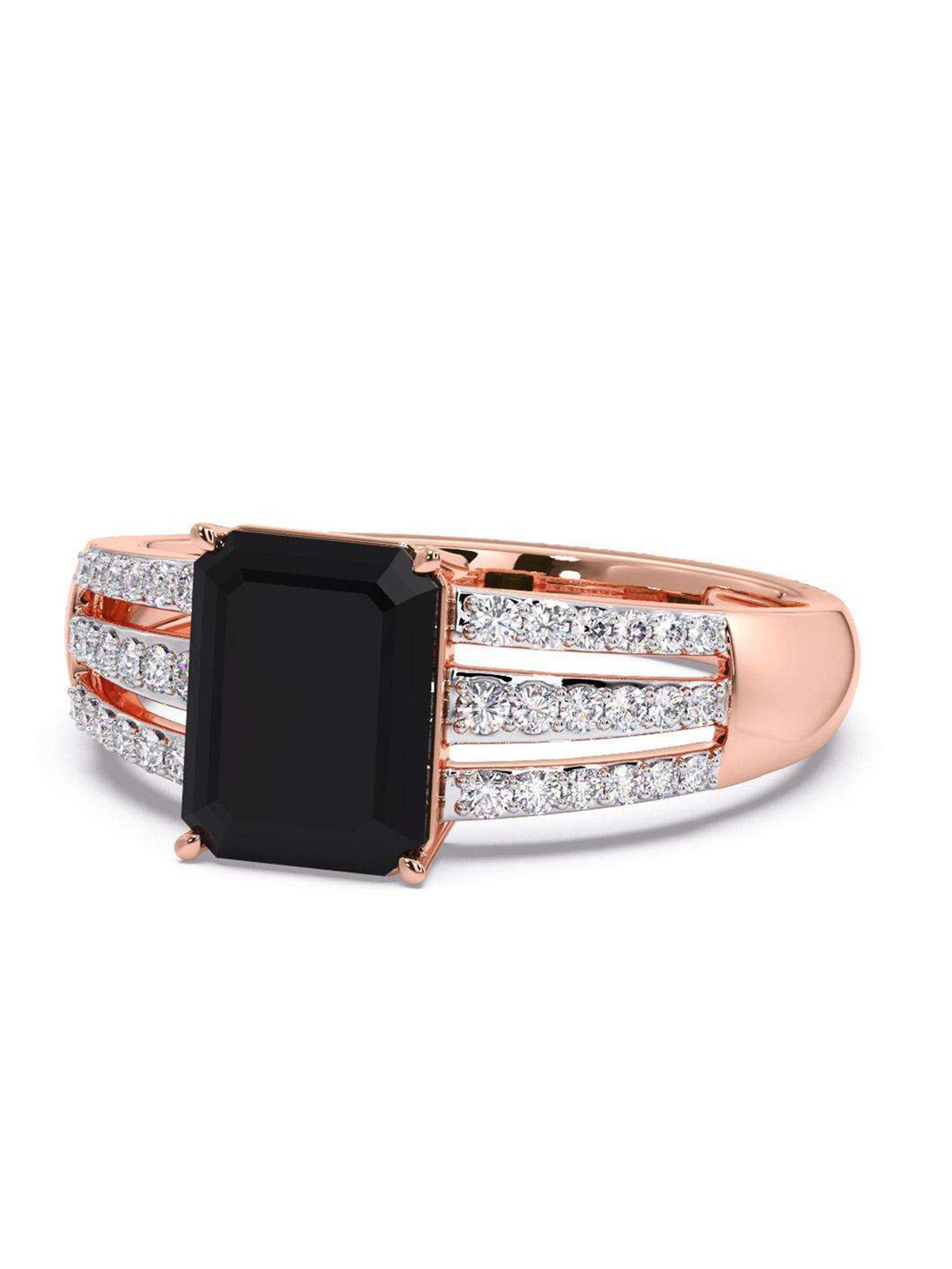 

CANDERE A KALYAN JEWELLERS COMPANY Men Diamond-Studded 18KT Rose Gold Ring - 4.37 gm