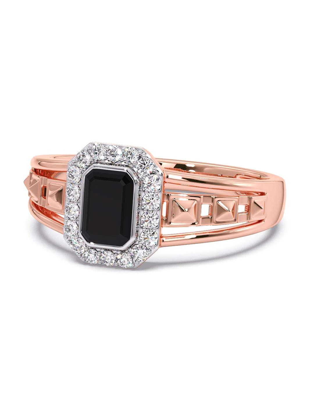 

CANDERE A KALYAN JEWELLERS COMPANY Men Diamond-Studded 14KT Rose Gold Ring - 4.38 gm