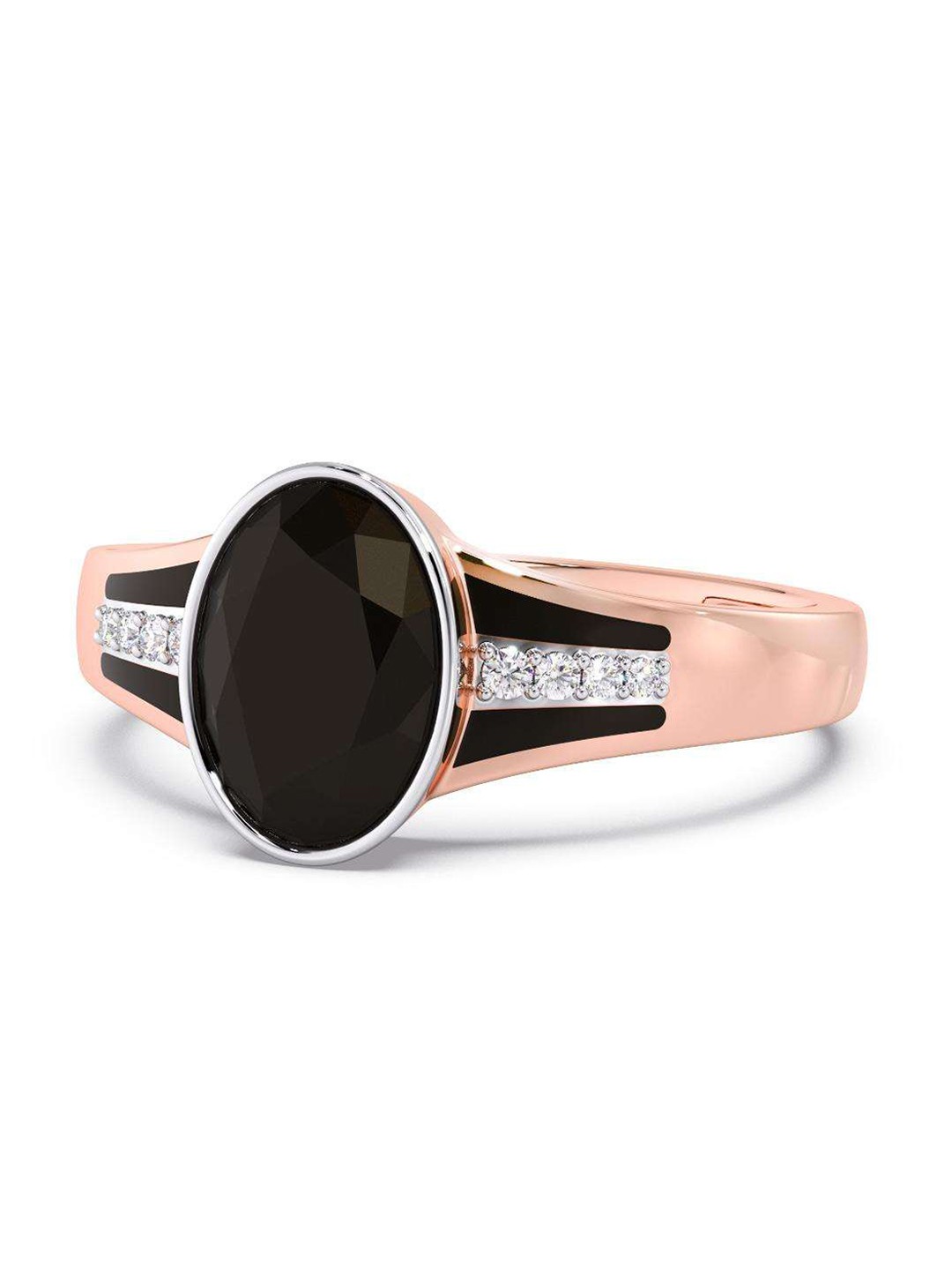 

CANDERE A KALYAN JEWELLERS COMPANY Men Diamond-Studded 18KT Rose Gold Ring - 3.87 g